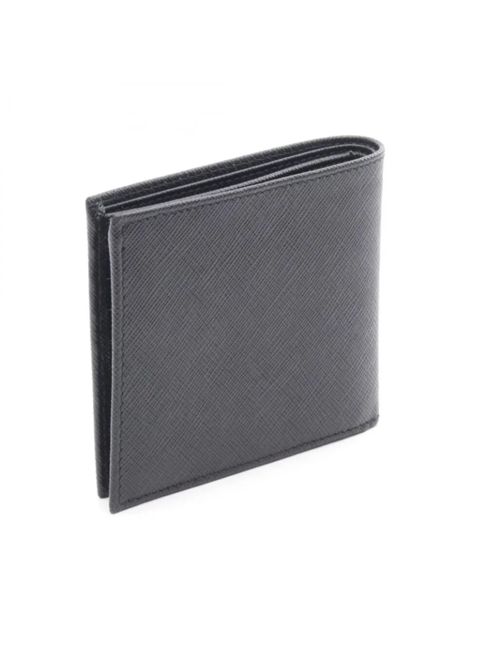 Prada Bifold Wallet Sasaffiano Triang Saffiano Leather